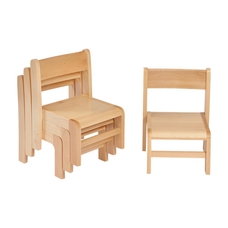 Millhouse Beech Stacking Chairs Pk 4